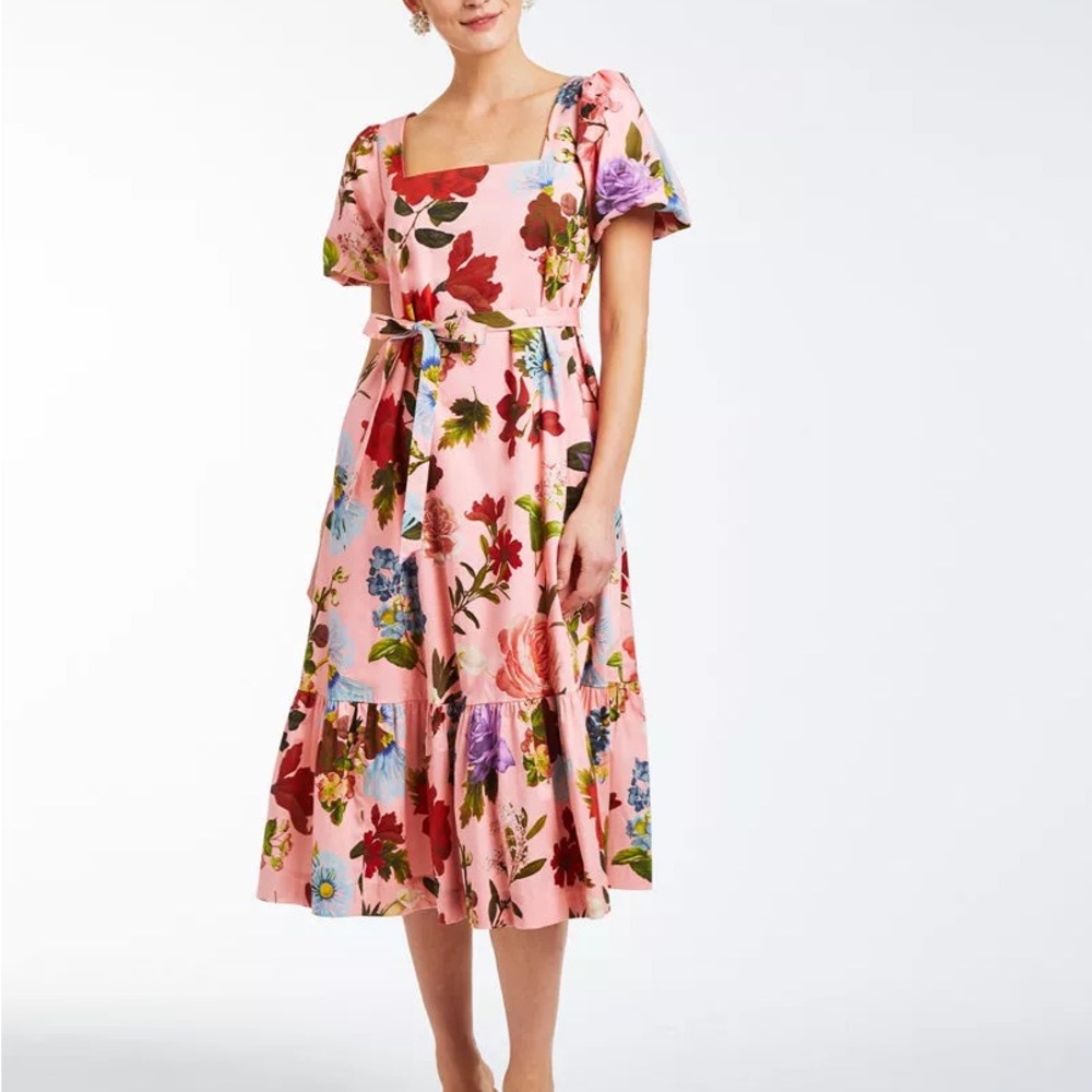 MESTIZA Womens Jasmine Midi Dress - Pink Garden - Excellent Condition